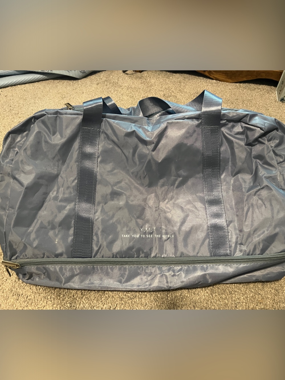 Lightweight Blue Travel Duffel Bag - Unbranded